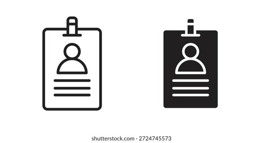 ID badge icon. filled flat sign for mobile concept and web design