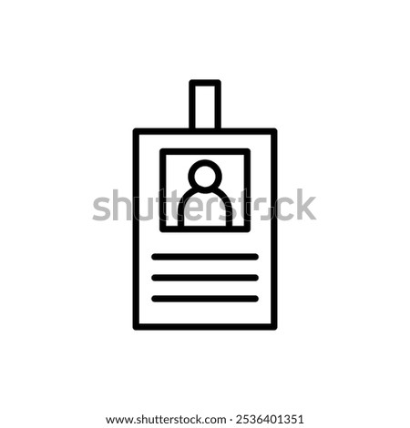 ID badge icon Flat art illustration in outline
