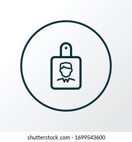 Id Badge Icon Line Symbol. Premium Quality Isolated Identification Element In Trendy Style.