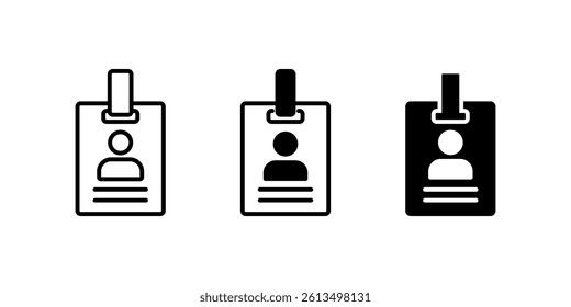 ID badge icon set. ID card icon set. Id card vector icon design