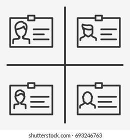Id badge icon set illustration isolated vector sign symbol