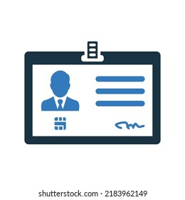 Id, badge icon. Simple editable vector design isolated on a white background.