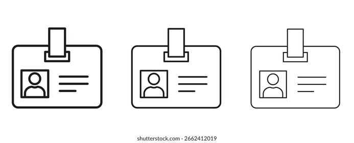 Diseño de línea simple del icono de la insignia de la identificación - Ilustración vectorial simple