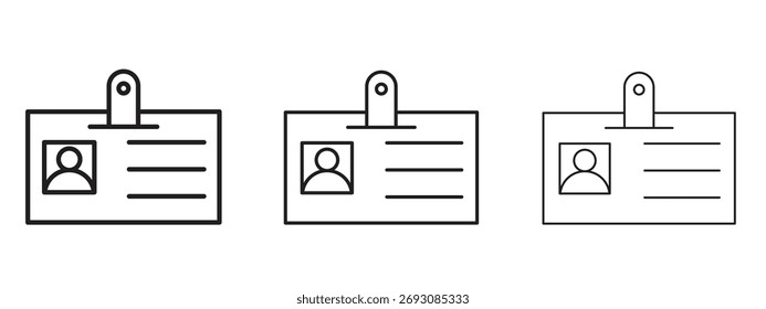 ID badge icon symbol. Linear style sign for mobile concept