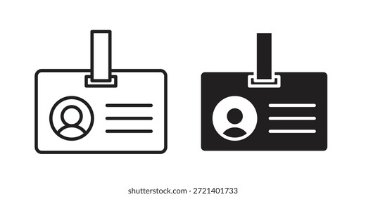 Icono de la insignia de la identificación para la Plantilla. Conjunto de gráficos de Vector de iconos