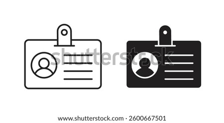 Id badge icons graphics set vectors
