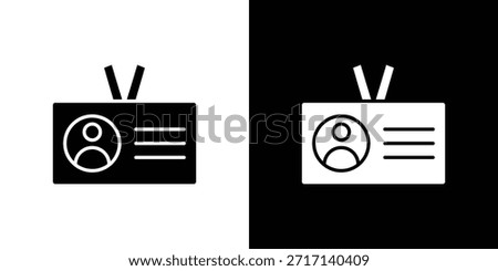 ID badge icons set. vector icons designed in filled style