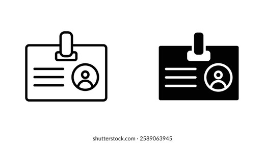 Id badge icons thin line illustrations designs
