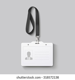 Id Badge With Lanyard. Vector Illustration EPS 10