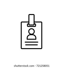 id badge line icon on white background