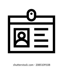 id badge vector icon isolated on white background 