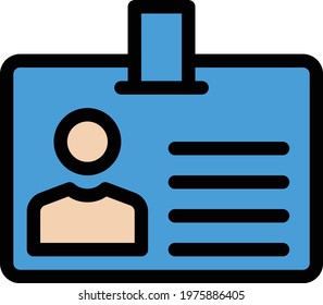 id badge vector line colour icon