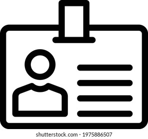 id badge vector thin line icon