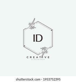 ID Beauty vector initial logo art, handwriting logo of initial signature, wedding, fashion, jewerly, boutique, floral and botanical with creative template for any company or business.