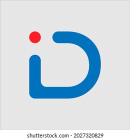 id blue and rad color logo. Initial ID, DI modern Logo icon design. Vector graphic design template element. Graphic Symbol for Corporate Business Identity.