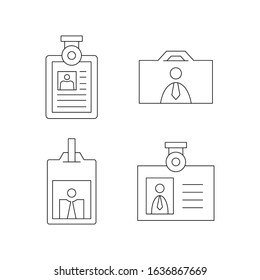 ID and business card icons thin line set