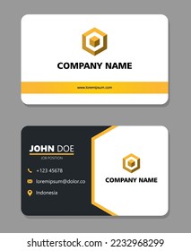 ID business card yellow black vector template 