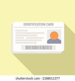 ID-Kartenzugriffssymbol, flacher Vektor. Name Identität. Amtspass