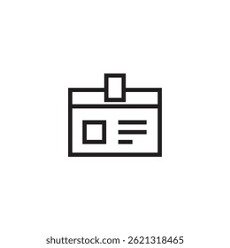 id card badge icon editable outline stroke vector eps