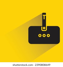 id card badge icon with shadow on yellow background