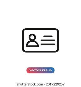 ID card, badge icon vector on white background
