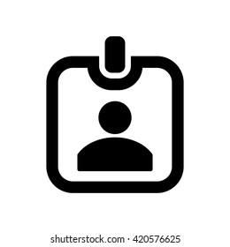 Id Card Badge Identification Icon Black On White Background