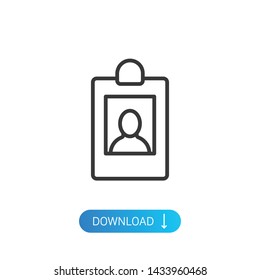ID Card, ID badge modern simple outline vector icon