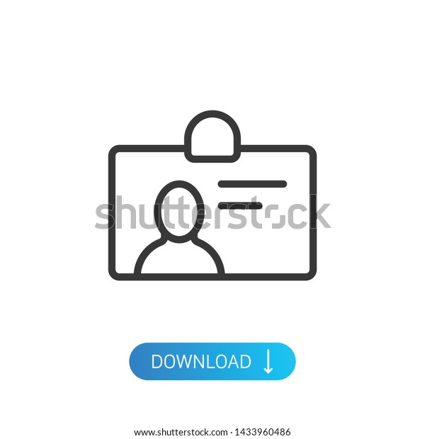 ID Card,\
ID badge modern simple outline vector\
icon