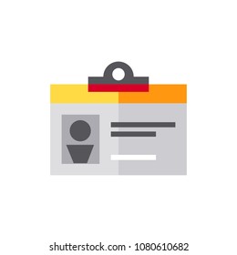 ID card, badge, office badge flat vector icon icon 
