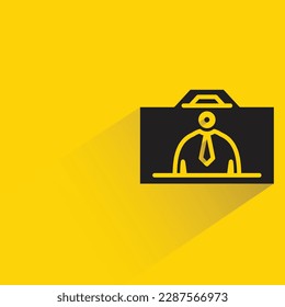 id card badge with shadow on yellow background