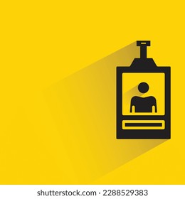 id card badge with shadow on yellow background