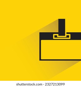 id card badge with shadow on yellow background