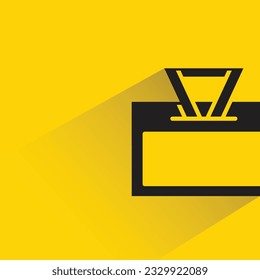 id card badge with shadow on yellow background