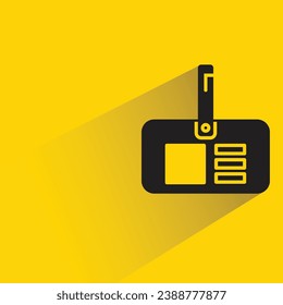 id card badge with shadow on yellow background