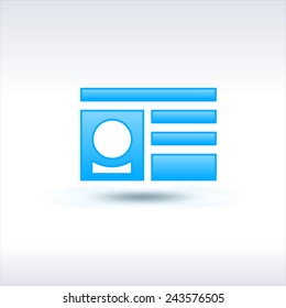Id Card Blue Icon