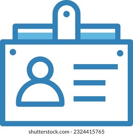 Icono azul de la tarjeta de identificación - Icono único, vector