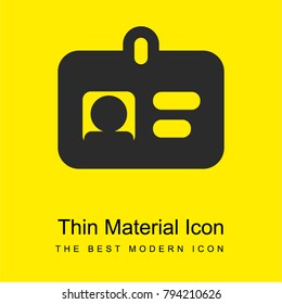 ID Card bright yellow material minimal icon or logo design