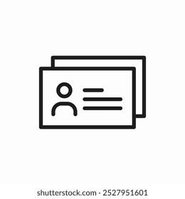 id card business visiting card icon sign vector