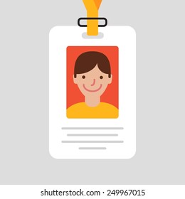 Id card for businessman. Vector illustration. Flat design style