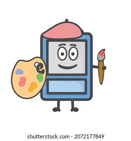 caracter de tarjeta de identificación Ilustración de diseño de vectores de caricatura plana
