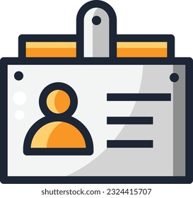 Id Card Color Line Icon - Single Icon, Vector