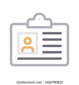 id card colour line vector icon