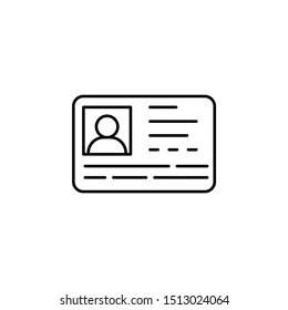 ID card, communication icon. Element of communication thin line icon