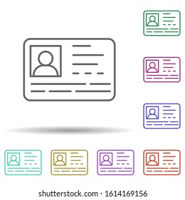 Id card, communication in multi color style icon. Simple thin line, outline vector of communication icons for ui and ux, website or mobile application