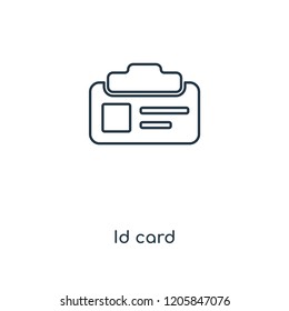 Id card concept line icon. Linear Id card concept outline symbol design. This simple element illustration can be used for web and mobile UI/UX.
