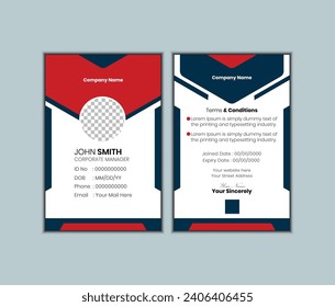 Id Card. Corporate business id card template. Company employee id card template.