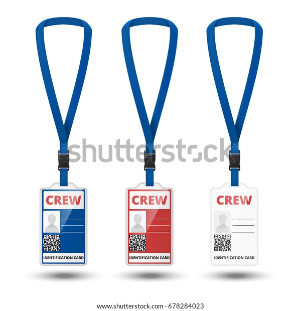 Id Card Crew Lanyard Set Vector Stock Vector (Royalty Free) 678284023