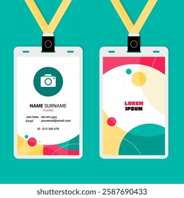 ID Card Design with Abstract Geometric Circle Composition