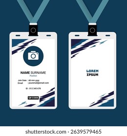 ID Card Design with Abstract Geometric Lightning Frame
