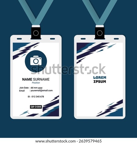 ID Card Design with Abstract Geometric Lightning Frame